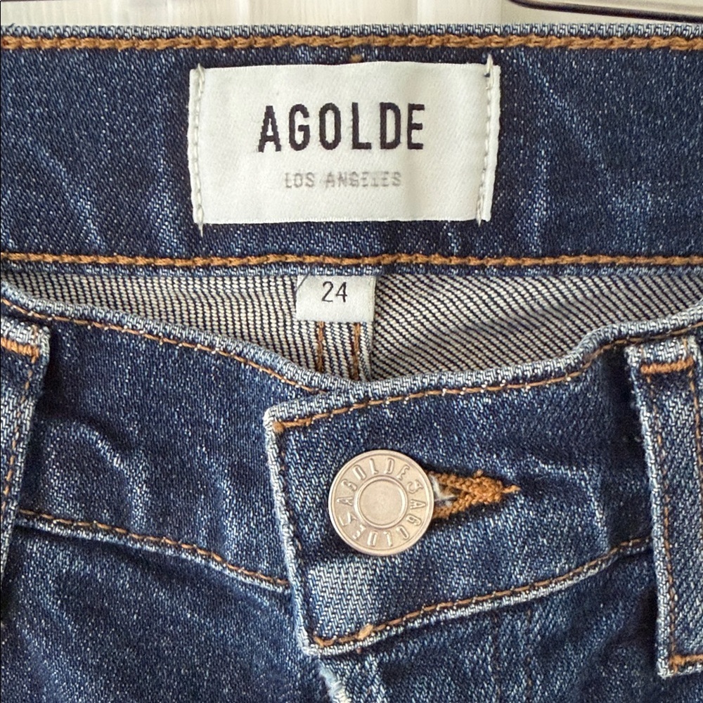 AGOLDE Nico High Rise Slim Fit Jeans Dark Wash Size 24 - Picture 5 of 6